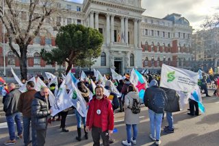 Cientos de ganaderos y agricultores gallegos protestan en Madrid para exigir un cambio de rumbo en la política agraria de la Unión Europea